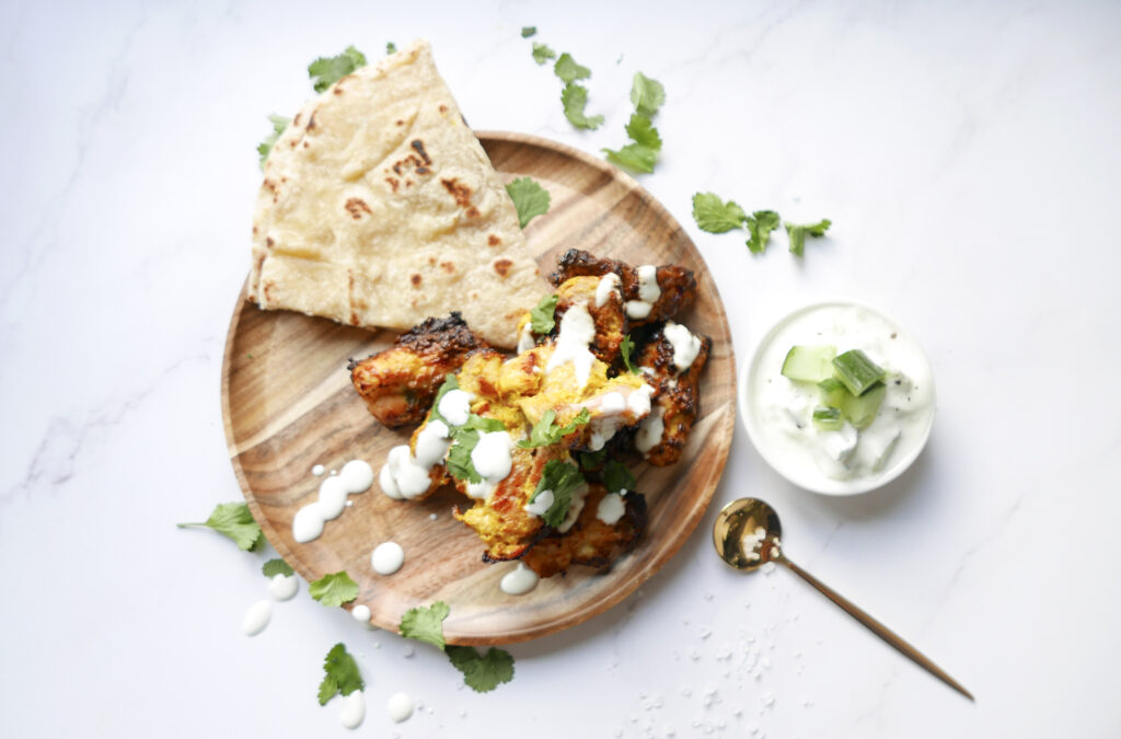 chicken marinated in yoghurt and Indian spices
