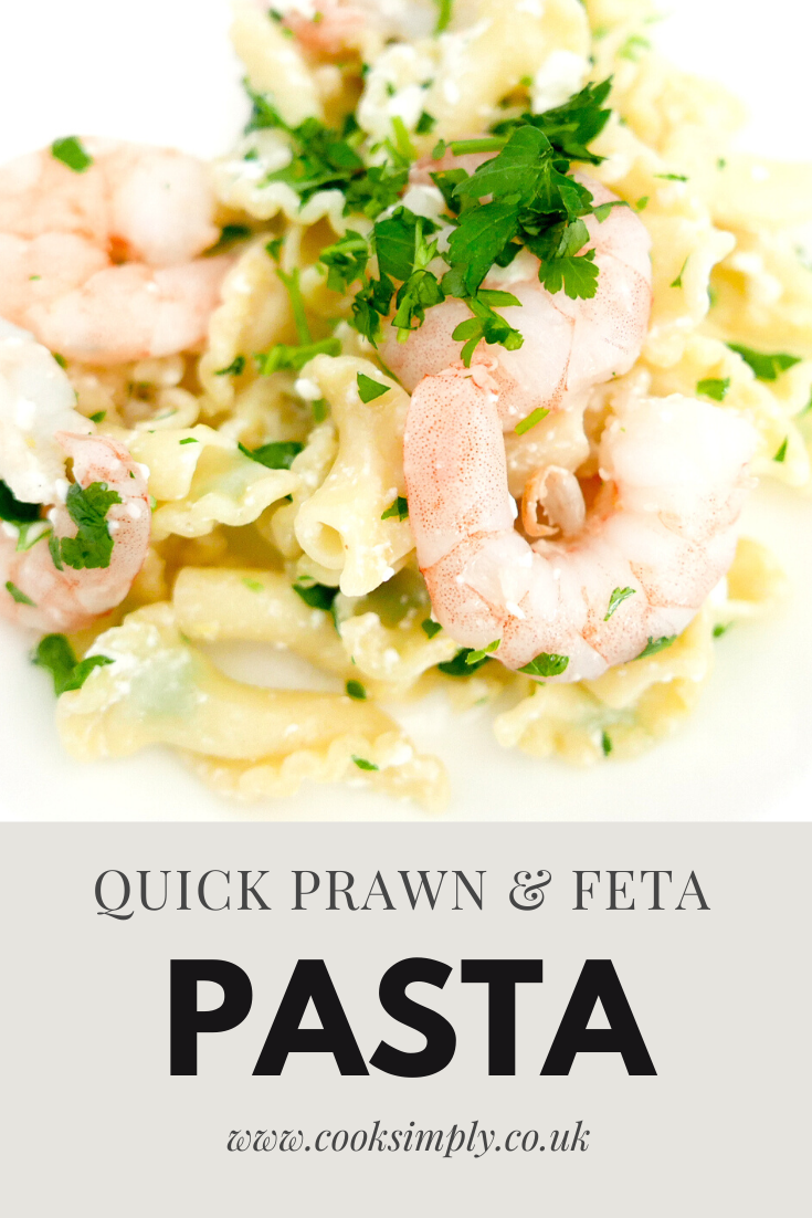 Pâtes aux crevettes, à l'ail et à la feta avec persil - Cook Simply