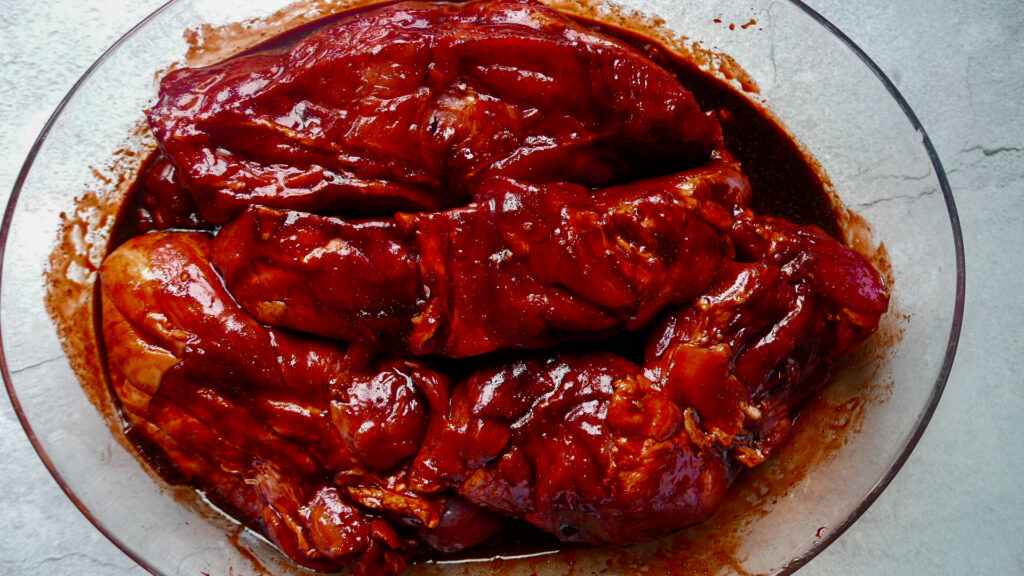 BBQ chinese pork marinating - Cook Simply