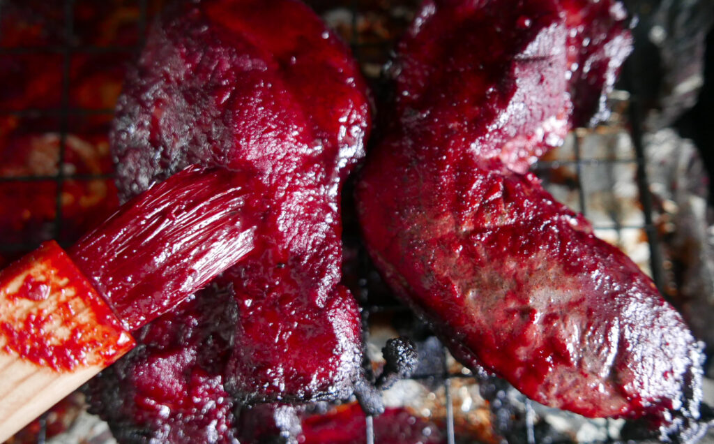 Basting Chinese BBQ pork - Cook SImply