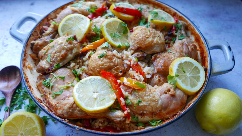 Spanish chicken recipe with lemons and peppers - Cook Simply