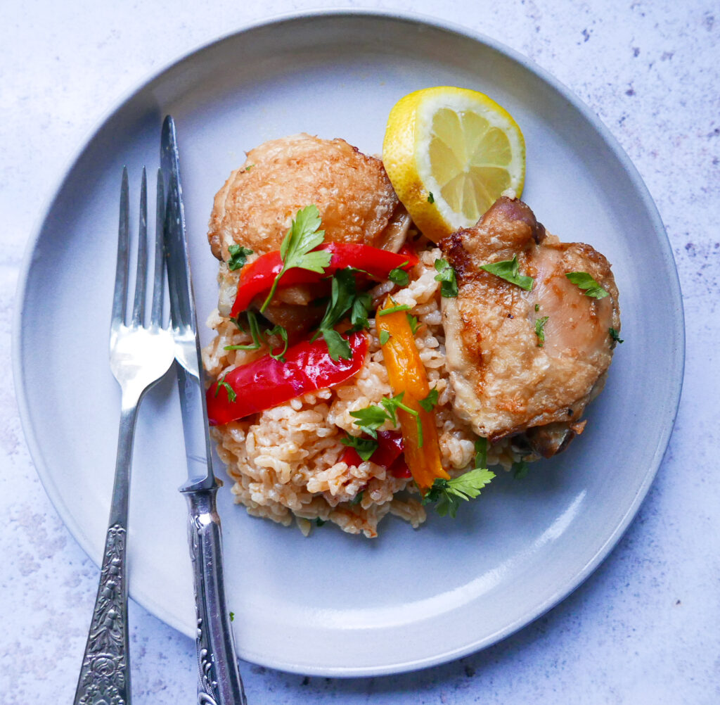 chicken and chorizo rice with peppers - Cook Simply