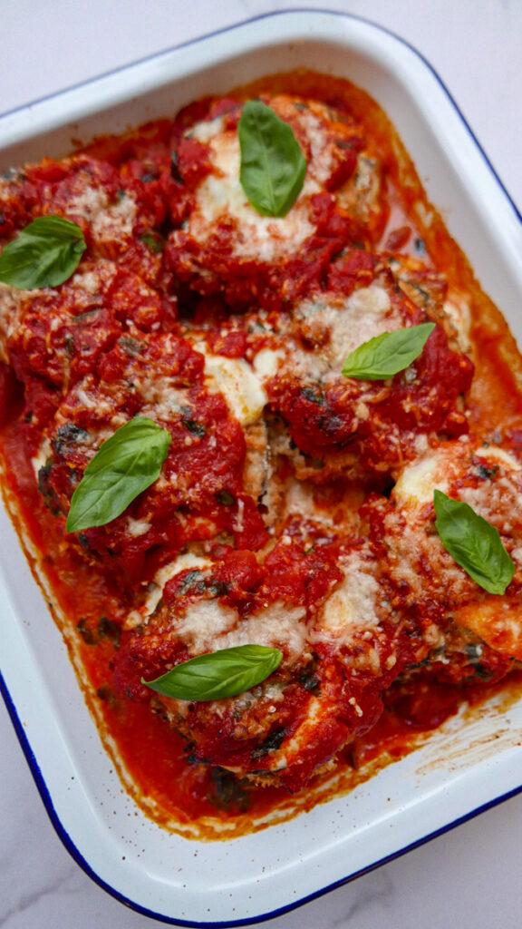 aubergine parmesan with basil - Cook Simply