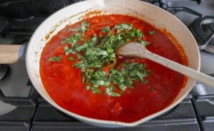 Adding basil to tomato sauce - Cook Simply