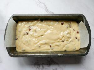 banana bread with chocolate chips cake batter - Cook Simply