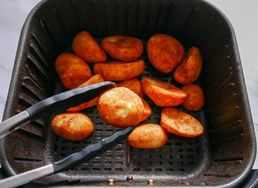 Cooked frozen roast potatoes in the air fryer - Cook Simply
