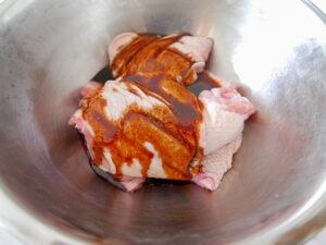 chicken thighs with garlic honey marinade - cook simply