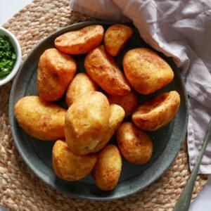 air fryer frozen roast potatoes recipe with fresh parsley - Cook Simply