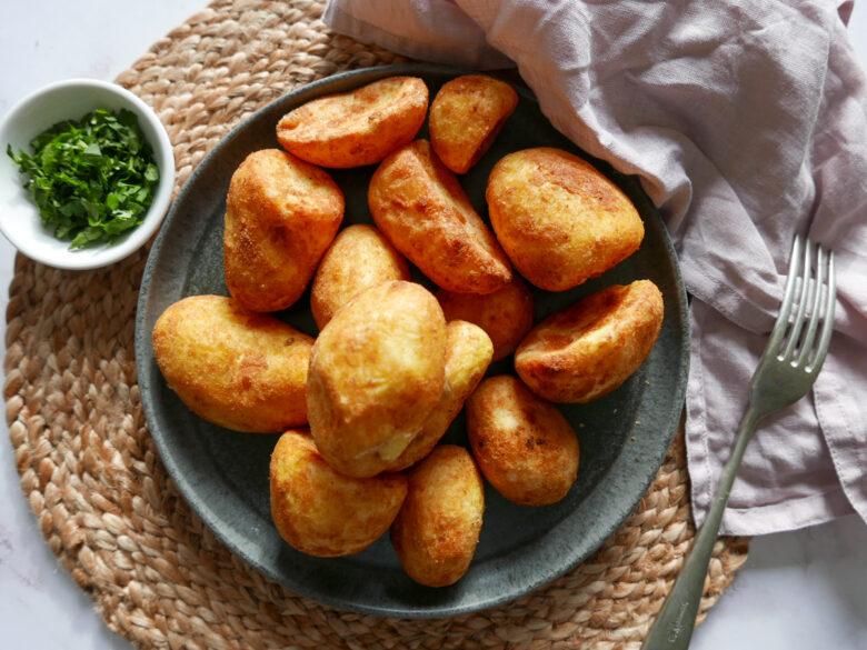 air fryer frozen roast potatoes recipe with fresh parsley - Cook Simply