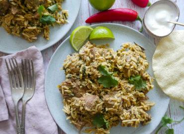 lamb biryani with lime and coriander - cook simply