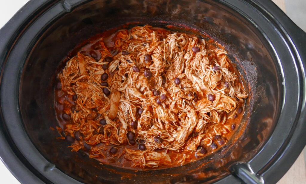Shredding slow cooker enchilada filling - Cook Simply