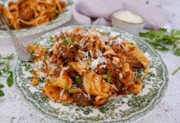 beef short ribs ragu with parpadelle, parsley, and parmesan - Cook Simply